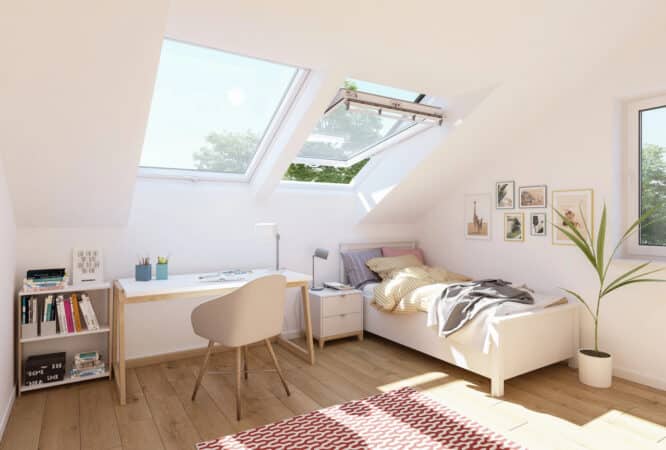 La combinaison JUMO de VELUX® vous propose de jumeler deux fenêtres de toit côte à côte.